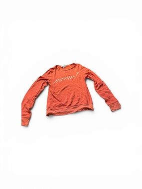 Wildfox Orange Scoop Neck 'meow!' Sweater